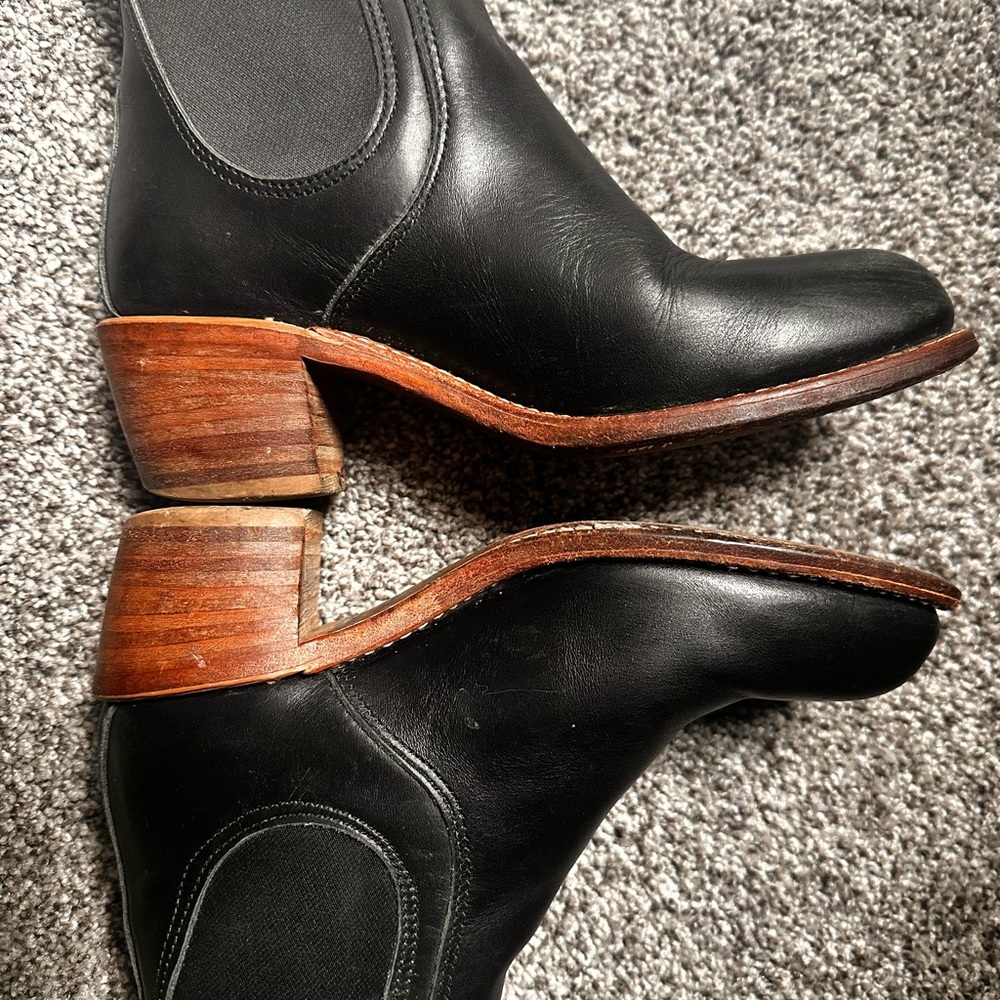 Black Leather Ankle Boots